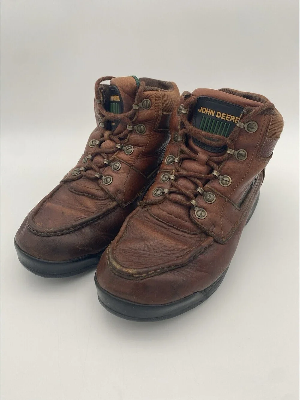 John Deere Men's Size 10 M Brown Leather Waterproof Ankle Boots - Florsheim
